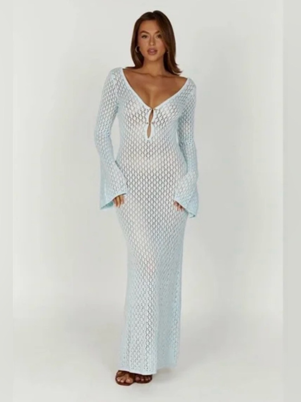 Meshki Kayleigh Crochet Knit maxi dress